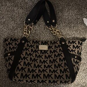 Michael Kors Black and Brown Tote Bag